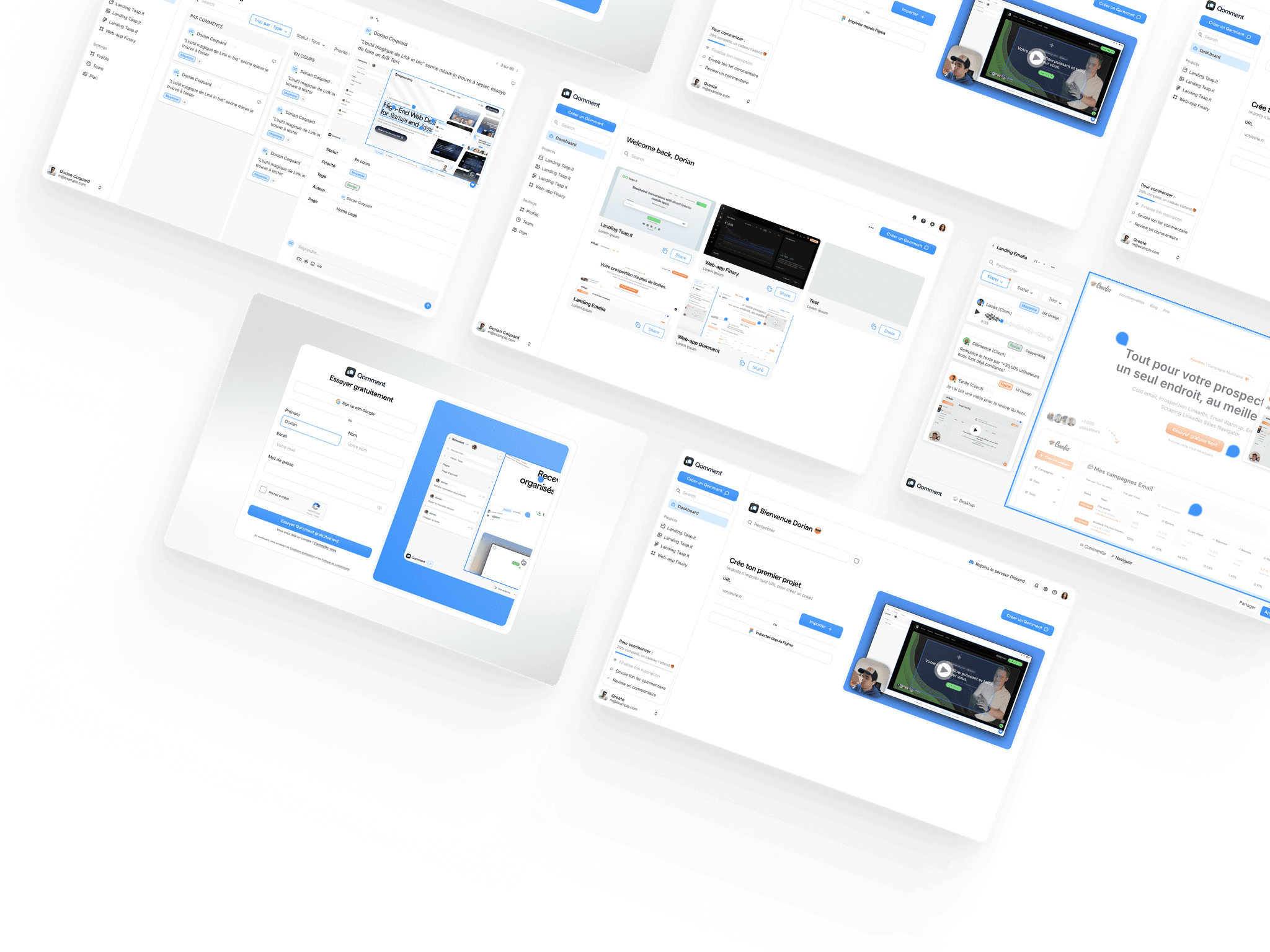 Main screens of your platform